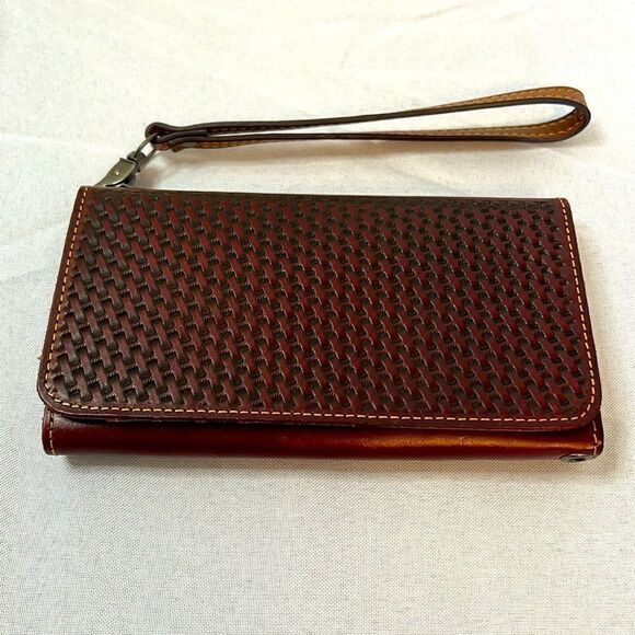 Leather Wristlet and Phone Holder - Picture 1 of 3